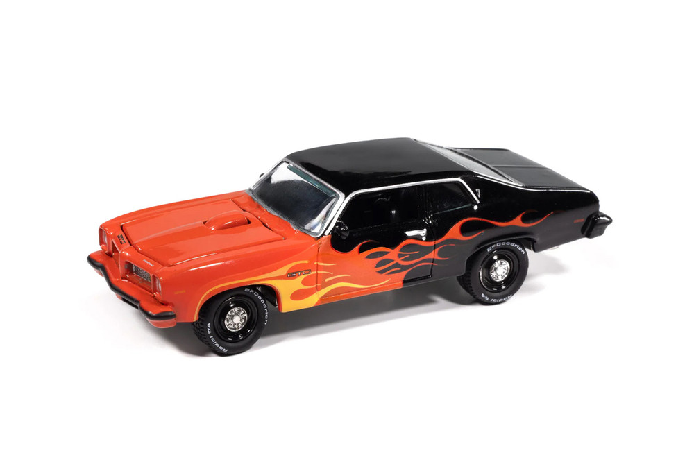 1974 Pontiac GTO - Black with Flames, Black/Red - RC2 JLSP405/24A - 1/64 Sale Diecast Model Toy Car