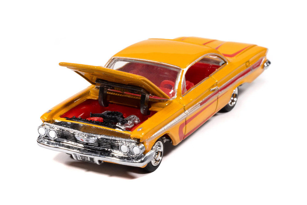 1961 Chevy Impala SS - Scrapin, Metallic Yellow w/Red - RC2 JLSP406/24A - 1/64 Sale Diecast Model Toy Car