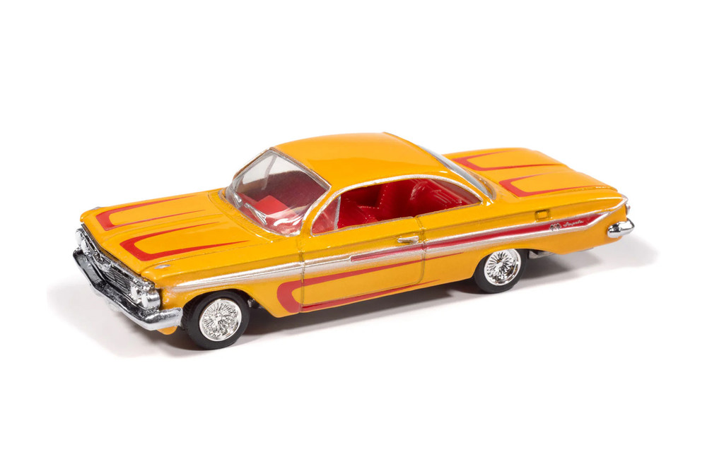 1961 Chevy Impala SS - Scrapin, Metallic Yellow w/Red - RC2 JLSP406/24A - 1/64 Sale Diecast Model Toy Car