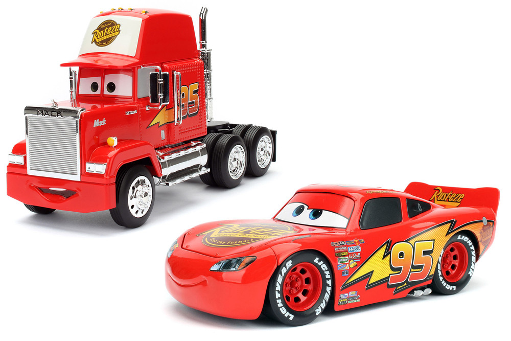 Disney Pixar Cars 2 Pack - Lightning McQueen & Mack - Jada Toys