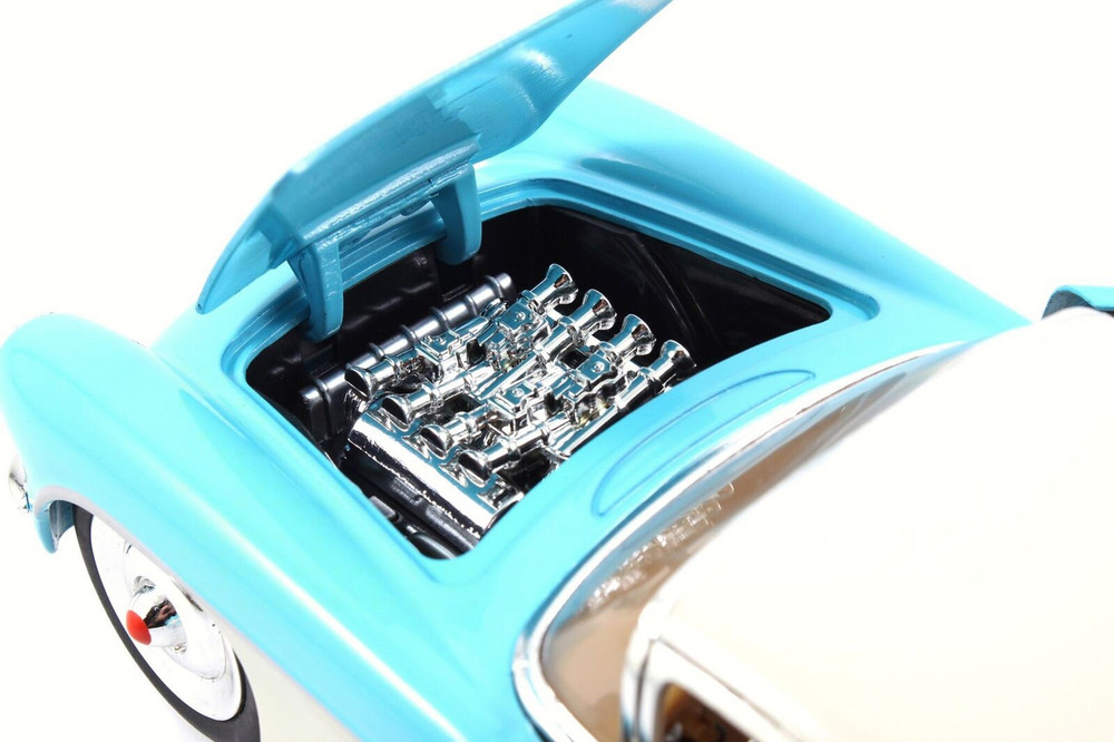 1957 Chevy Corvette, Sky Blue - JADA Toys 98161WA1 - 1/24 Scale Diecast Model Toy Car