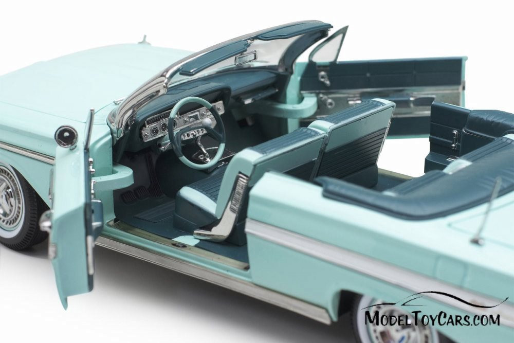 1961 Chevy Impala Open Convertible, Seafoam Green - Sun Star 3409
