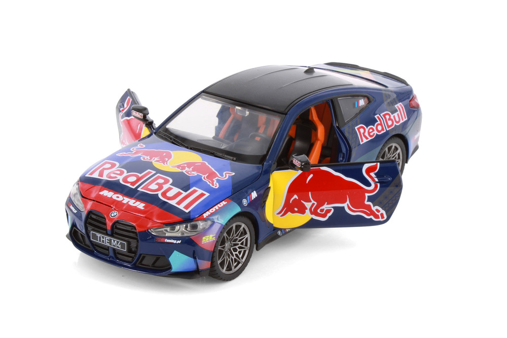 Box of 4 BMW M4 (G82) w/Red Bull Racing Livery, Dark Blue - Showcasts 68292D - 1/23 Scale Diecast Model Toy Cars