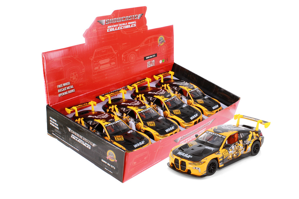 BMW M4 GT3 WASA Racing Livery, Yellow - Showcasts 68296D - 1/24 Scale Diecast Model Toy Car