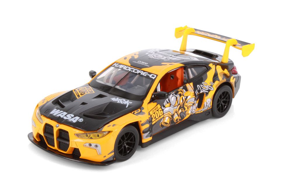 BMW M4 GT3 WASA Racing Livery, Yellow - Showcasts 68296D - 1/24 Scale Diecast Model Toy Car
