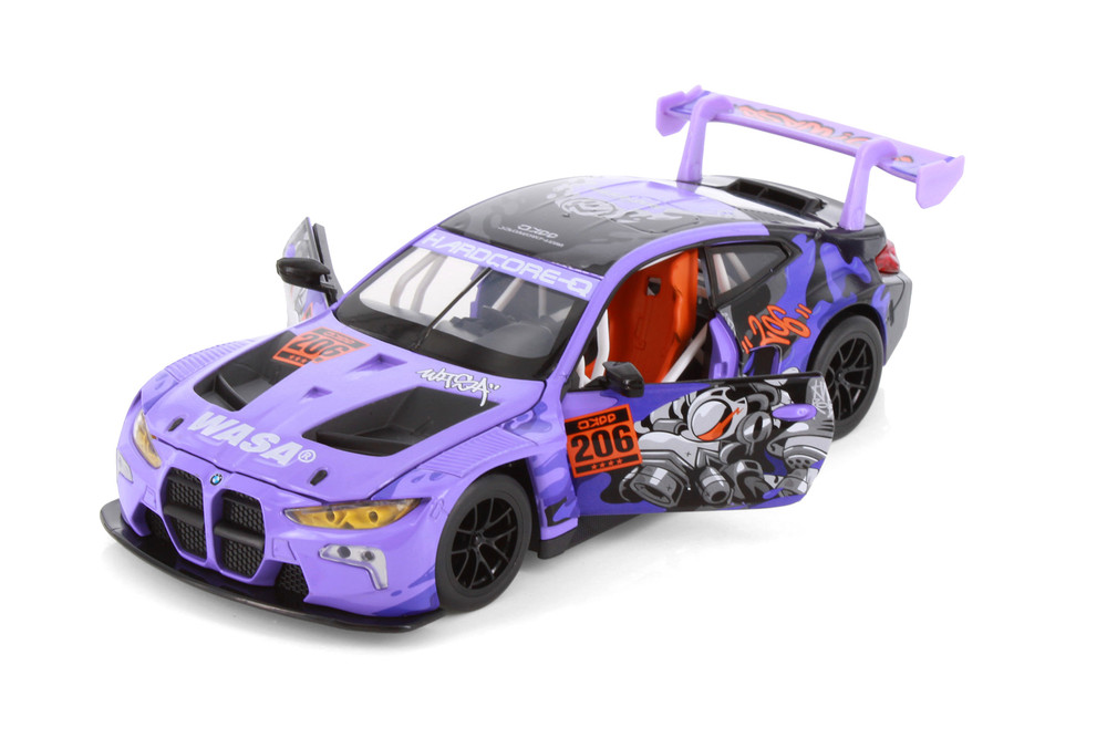 BMW M4 GT3 WASA Racing Livery, Purple - Showcasts 68296D - 1/24 Scale Diecast Model Toy Car