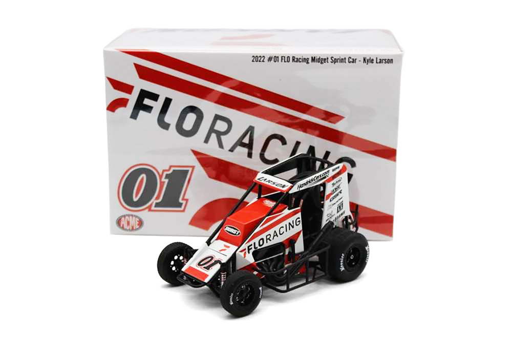 2022 Midget Sprint Car FLO Racing, #01 Kyle Larson - Acme A1810122 - 1/18 Scale Diecast Model Toy Car