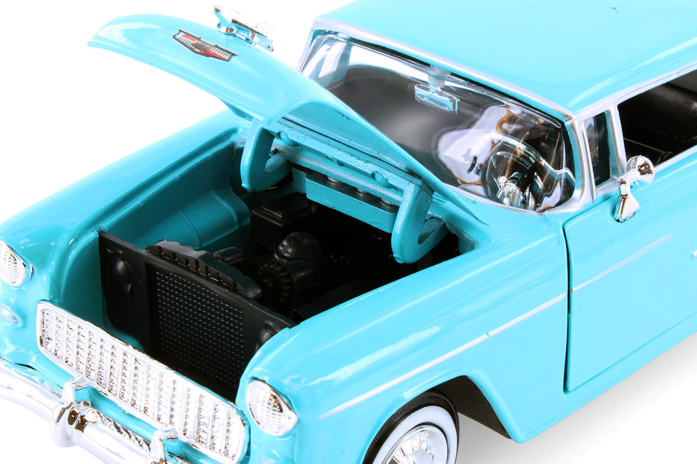 1955 Chevy Bel Air Hardtop, Light Blue - Showcasts 77229LBU - 1/24 Scale Diecast Model Toy Car
