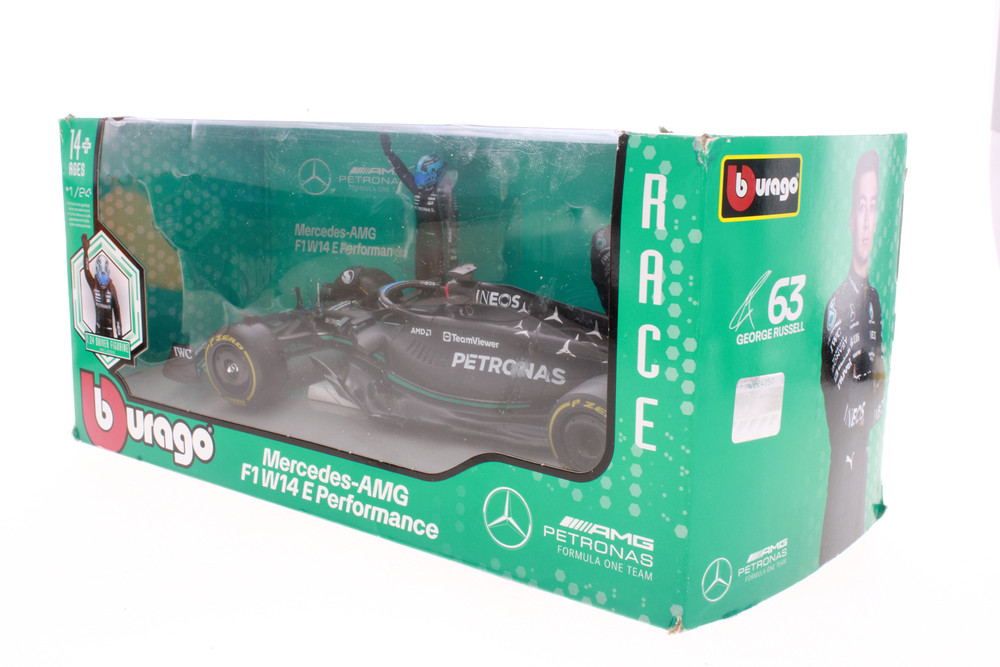 2023 Mercedes-Benz AMG Petronas F1 Team w/Driver, #63 George Russell - Bburago R-23524 - 1/24 Scale Diecast Model Car