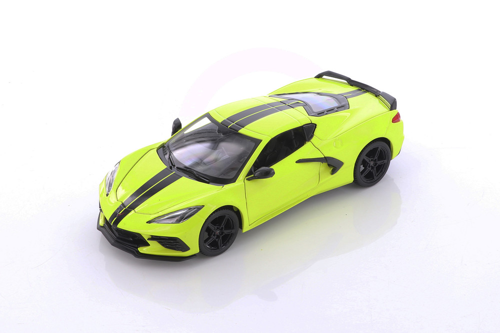 2020 Chevy Corvette Stingray Coupe Z51, Yellow - Maisto 31527YL - 1/24 scale Diecast Model Toy Car (No Box)