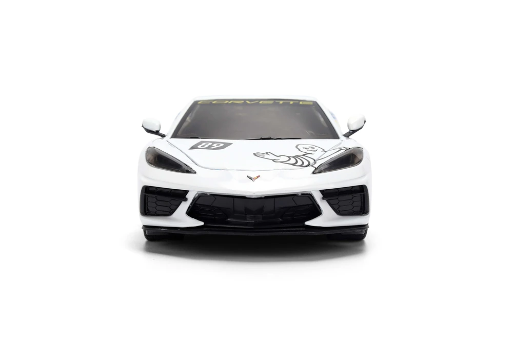 2020 Chevy Corvette Stingray C8 #89 "Michelin", White/Blue - Jada Toys 36597 - 1/24 Scale Diecast Model Toy Car