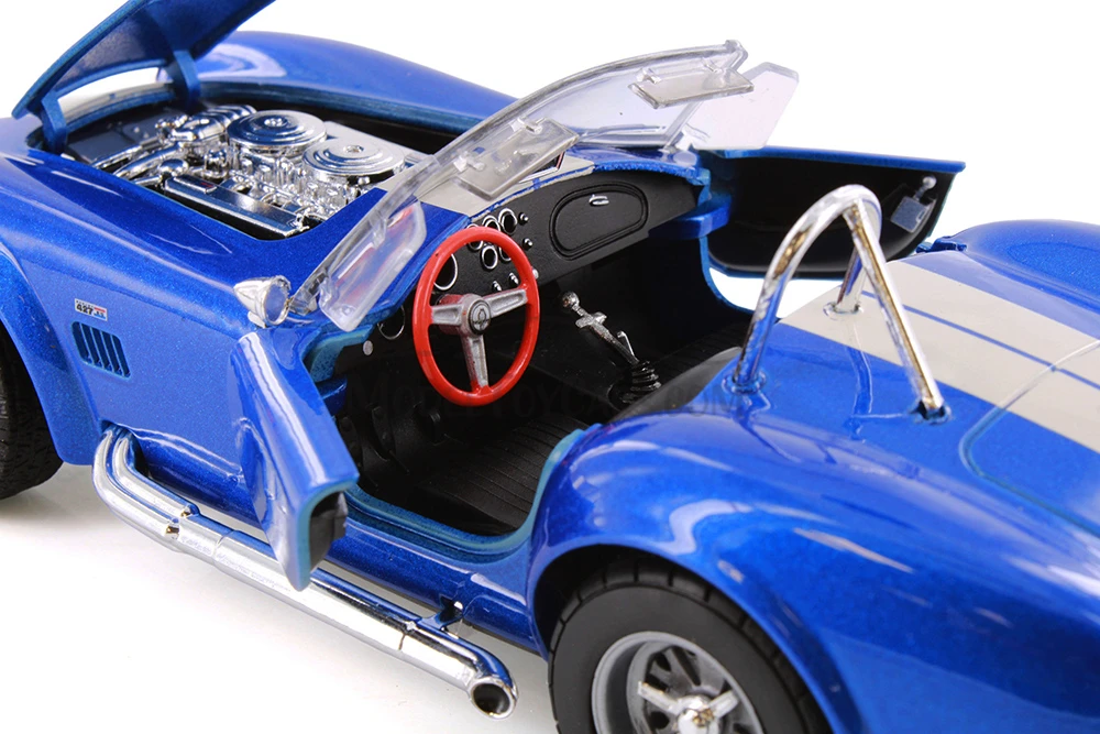 1965 Shelby Cobra 427 S/C Convertible, Blue - Welly 24002WBU/24 - 1/24 Scale Diecast Model Toy Car