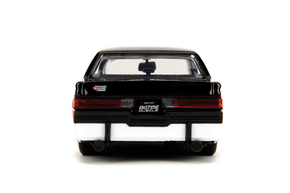 1987 Buick Grand National #7 "Buick Racing", Black/White w/Red/Orange Stripes - Jada Toys 35864 - 1/24 Scale Diecast Model Toy Car