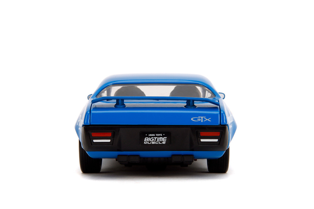 1972 Plymouth GTX #34 Hardtop, Blue - Jada Toys 35218 - 1/24 Scale Diecast Model Toy Car