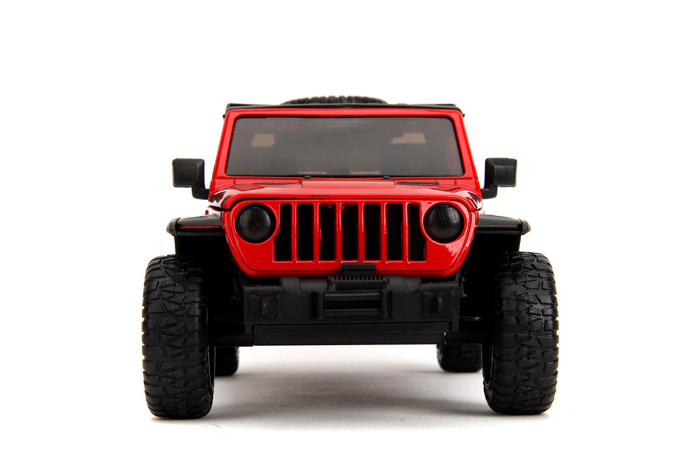 2020 Jeep Gladiator Rubicon Pickup Truck w/Roof Rack & Extra Wheels, Red - Jada Toys 34190 - 1/24 Scale Diecast Model Toy Car