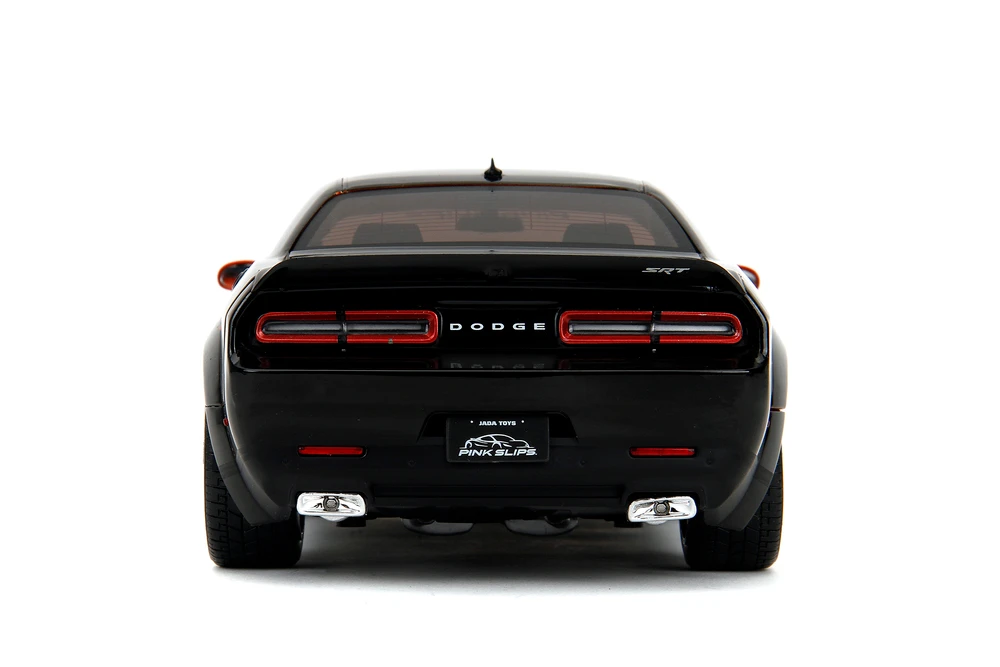 2015 Dodge Challenger SRT Hellcat Redeye Widebody w/Display Base, Orange/Black - Jada Toys 35722 - 1/18 Scale Diecast Model Toy Car