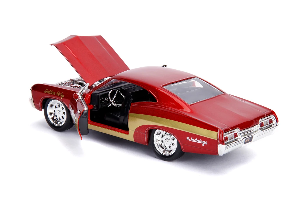 1967 Chevy Impala SS #67 "Golden Ruby", Red w/Gold - Jada Toys 30529 - 1/24 Scale Diecast Model Toy Car