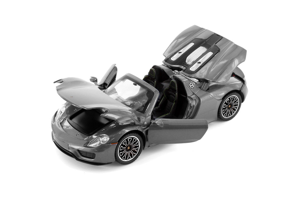 Porsche 918 Spyder, Gray - Showcasts 68242/43D - 1/24 Scale Diecast Model Toy Car