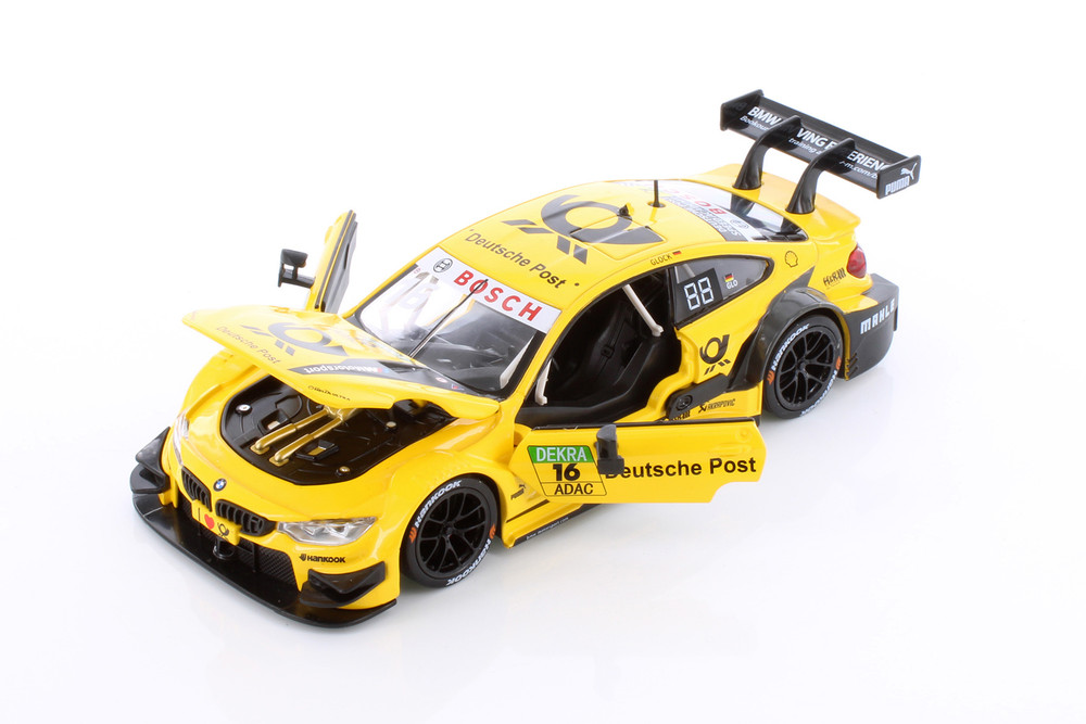 BMW M4 DTM #16, Yellow - Showcasts 68255/56D - 1/24 Scale Diecast Model Toy Car