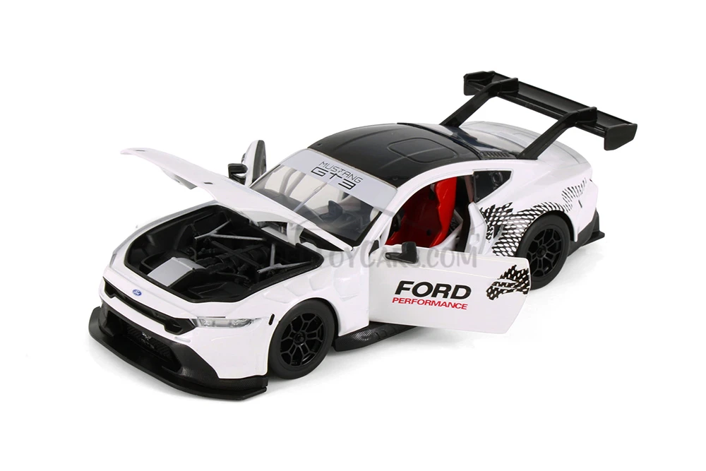 2024 Ford Mustang GT3, White - Showcasts 661293D - 1/24 Scale Diecast Model Toy Car