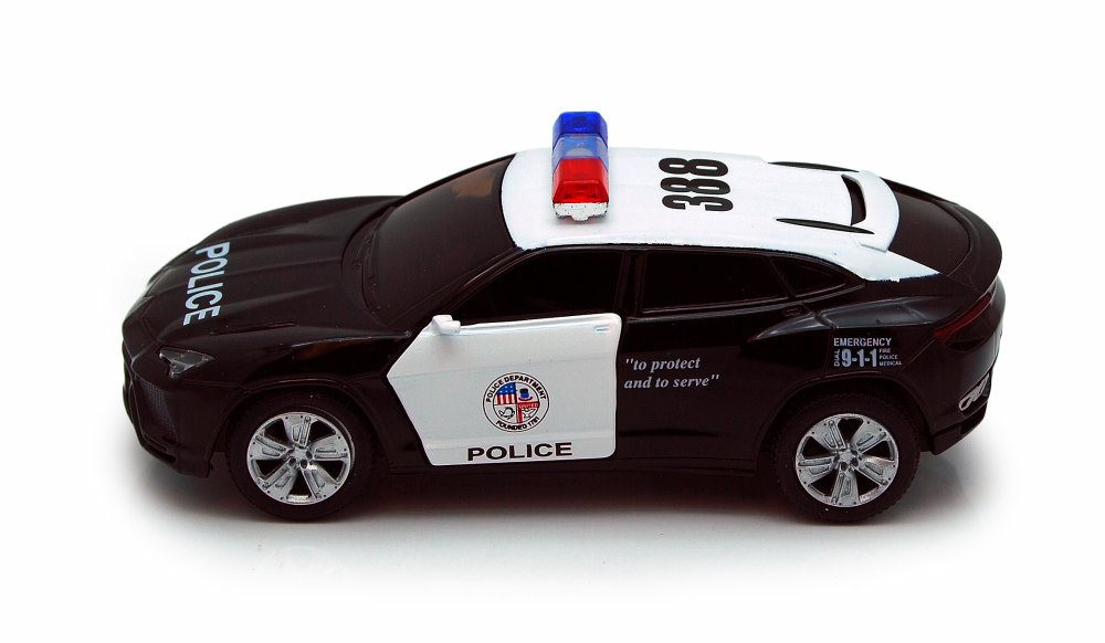 Lamborghini Police Car 2 Pack, Black - Kinsmart 5359DP-5368DP - 1/38 Scale Diecast Model Toy Car