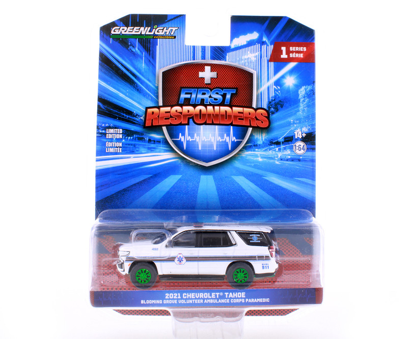 GREEN MACHINE 2021 Chevy Tahoe, White - Greenlight 67040F/48 - 1/64 Scale Diecast Model Toy Car