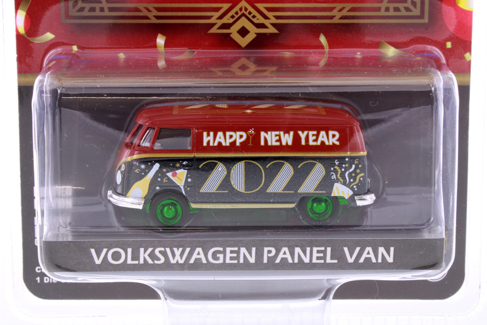 GREEN MACHINE Volkswagen Panel Van - Happy New Year 2022, Darkand -  30319/48 - 1/64 scale Diecast Model Toy Car