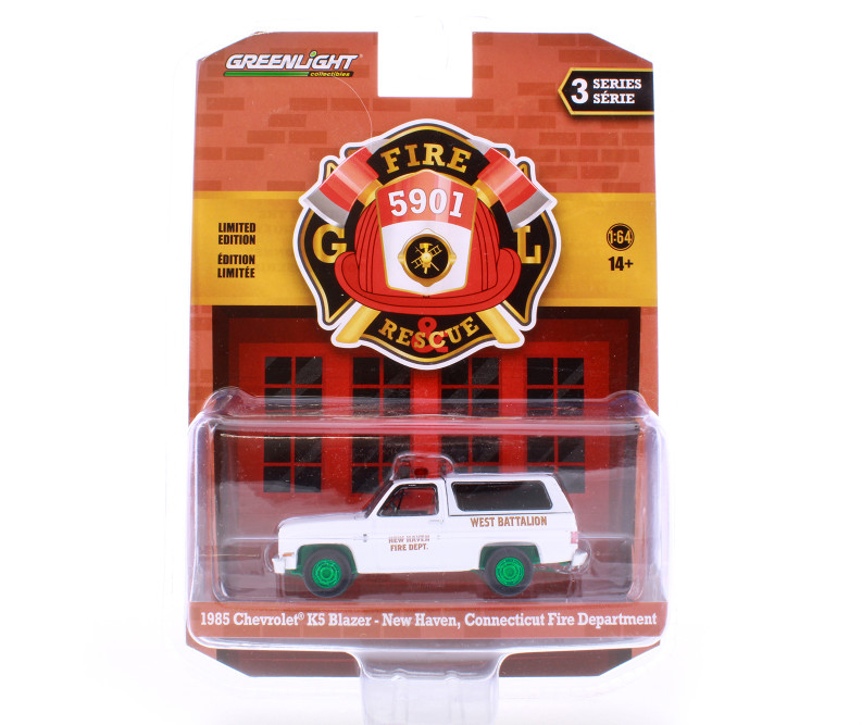 GREEN MACHINE 1985 Chevy K5 Blazer, White - Greenlight 67030D/48 - 1/64 scale Diecast Model Toy Car