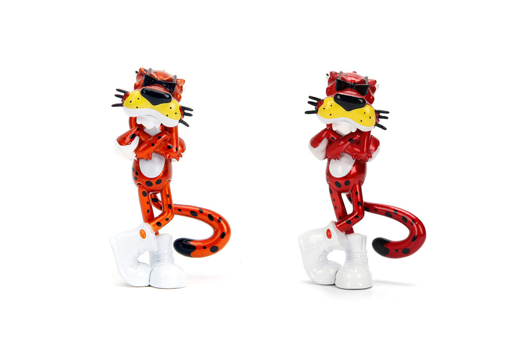 Cheetos 2-Pack 1985 Chevy Camaro & 1989 Ford Mustang w/Chester Figure - Jada Toys 34384-36255 - 1/24 Scale Diecast Model Toy Car
