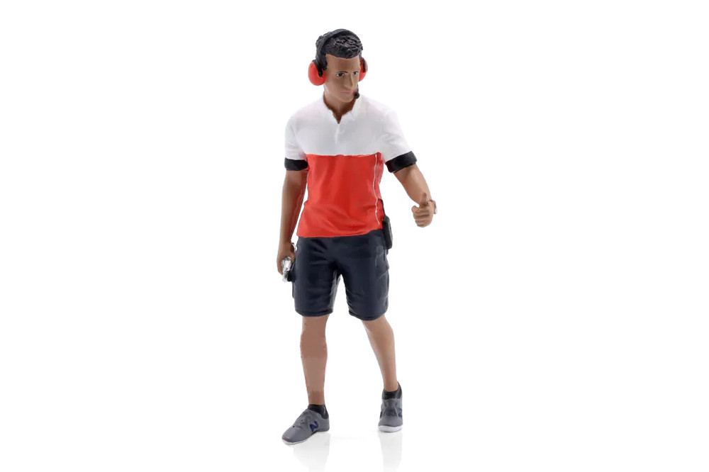 Race Crew Figure #2, Red/White - Showcasts AD-19002 - 1/18 Scale Figurine - Diorama Accessory