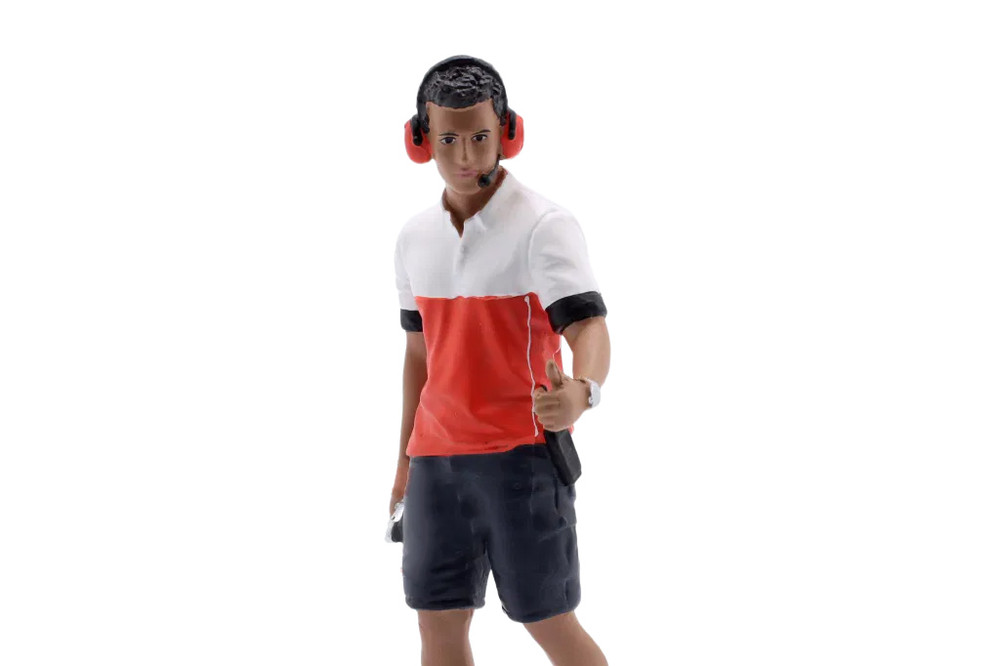 Race Crew Figure #2, Red/White - Showcasts AD-19002 - 1/18 Scale Figurine - Diorama Accessory