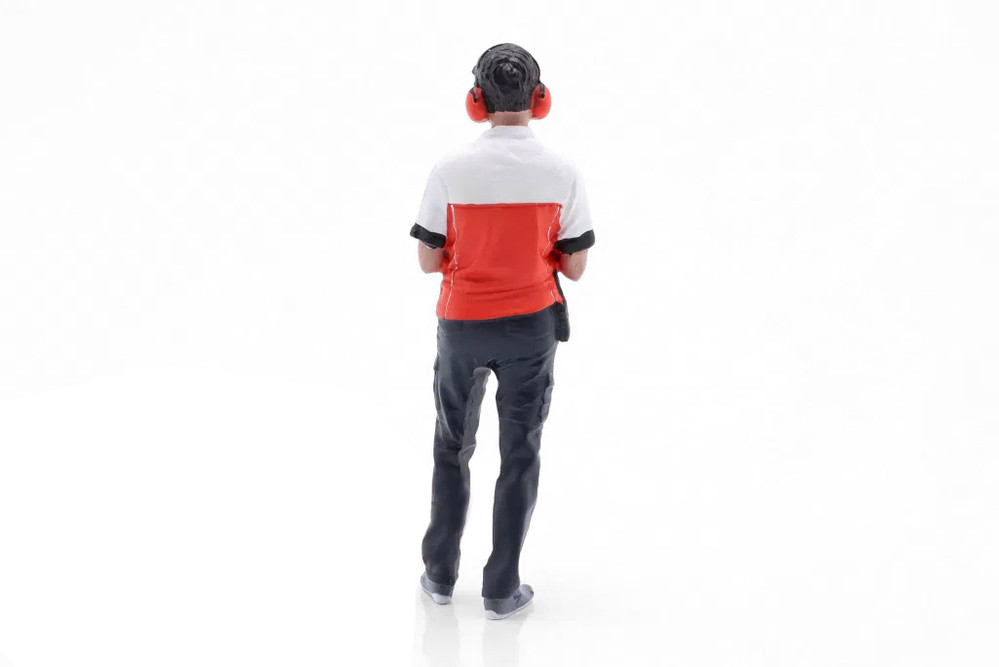Race Crew Figure #3, Red/White - Showcasts AD-19003 - 1/18 Scale Figurine - Diorama Accessory