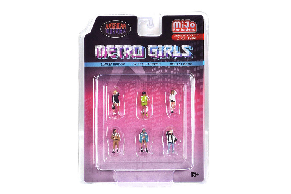 Metro Girls 6 pc. Figure Set - American Diorama AD-2408MJ - 1/64 Scale Figurine - Diorama Accessory
