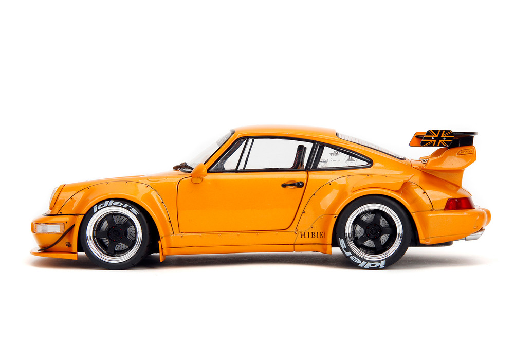 2016 Porsche RWB Body Kit Hibiki w/Display Base, Glossy Orange - Jada Toys 36383 - 1/18 Scale Diecast Model Toy Car