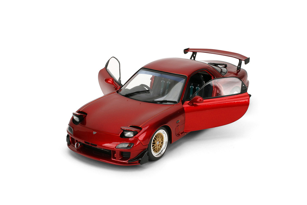 Mazda RX7 Type RS (FD3S) w/Display Base, Candy Red - Jada Toys 36471 - 1/18 Scale Diecast Model Toy Car
