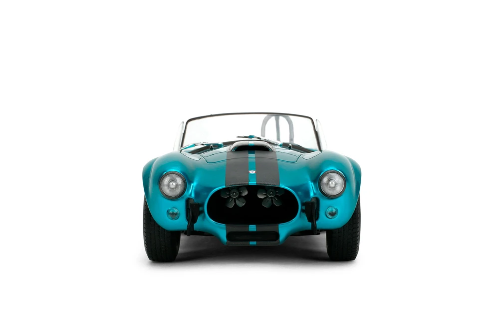 Shelby Cobra 427 MK2 w/Display Base, Candy Teal Blue - Jada Toys 36467 - 1/18 Scale Diecast Model Toy Car