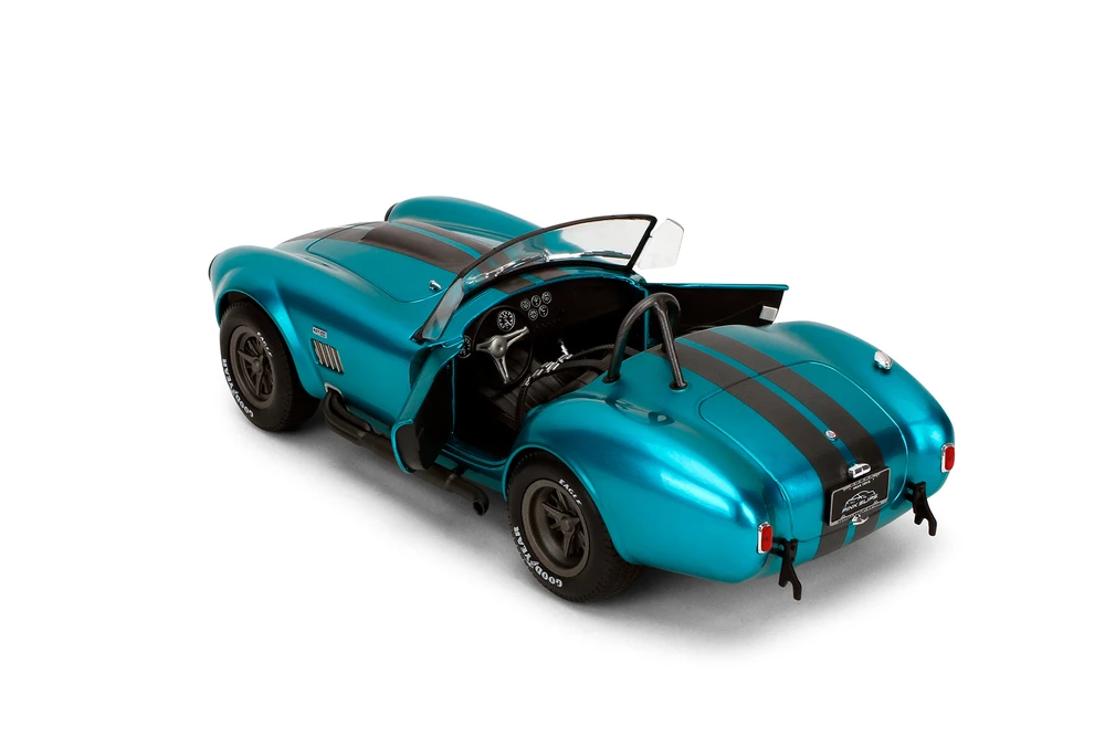 Shelby Cobra 427 MK2 w/Display Base, Candy Teal Blue - Jada Toys 36467 - 1/18 Scale Diecast Model Toy Car