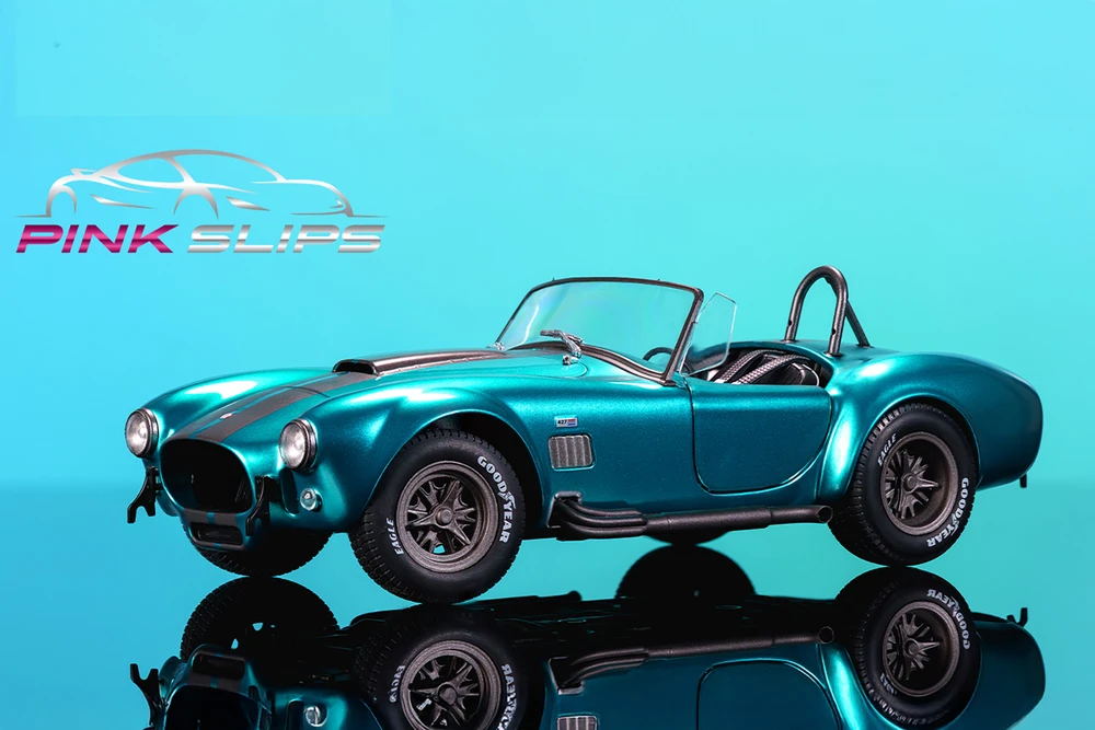 Shelby Cobra 427 MK2 w/Display Base, Candy Teal Blue - Jada Toys 36467 - 1/18 Scale Diecast Model Toy Car