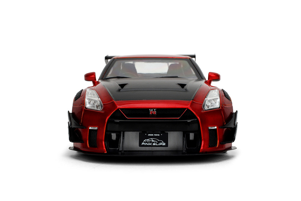Nissan GT-R (R35) w/Liberty Walk Body Kit 2.0 & Display Base, Candy Red - Jada Toys 36465 - 1/18 Scale Diecast Model Toy Car