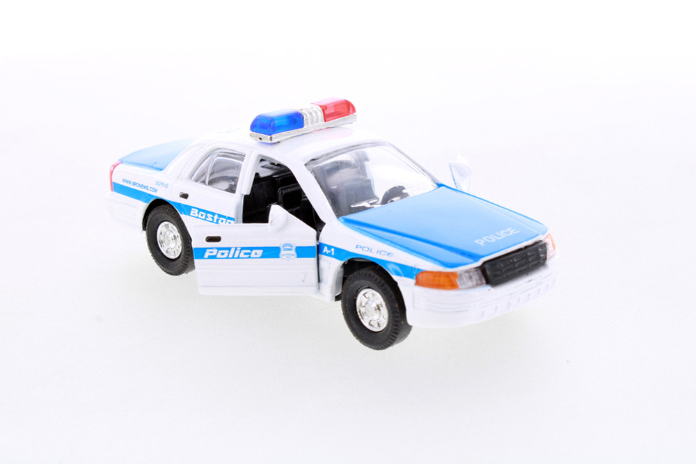 3-Pack Variety - Boston Police Car, Lambo Revuelto, MTA Train - R-23580 - 5 Inch Scale Diecast Model Replica
