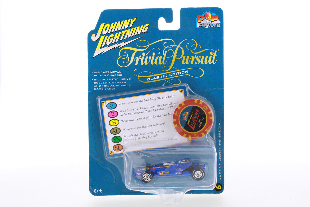 Johnny Lightning Special with Poker Chip (Collector Token) and Game Card, Blue Metallic - Johnny Lightning R-23578 - 1/64 scale Diecast Model Toy Car