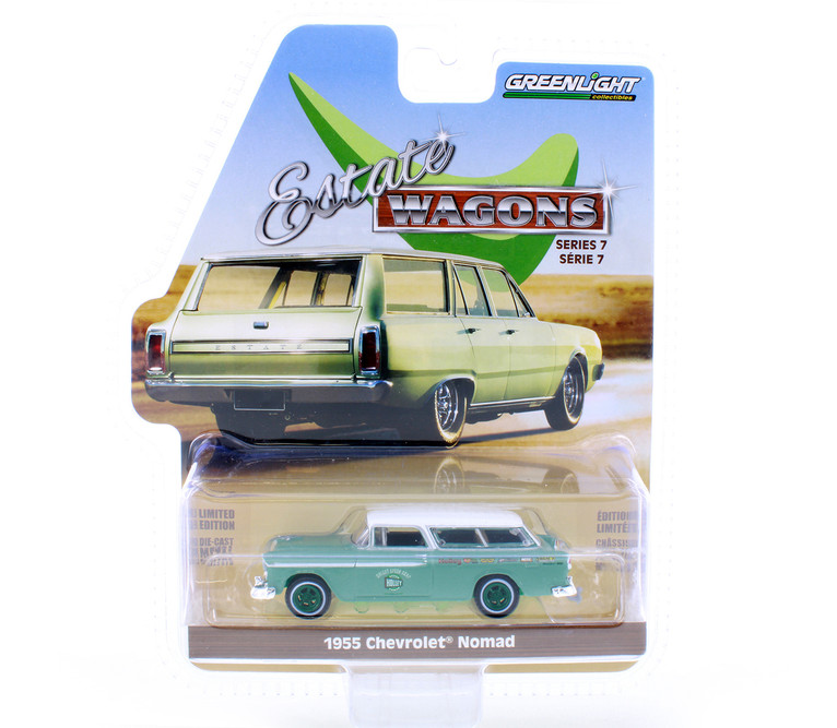 GREEN MACHINE 1955 Chevy Nomad, Green - Greenlight 36040A/48 - 1/64 scale Diecast Model Toy Car