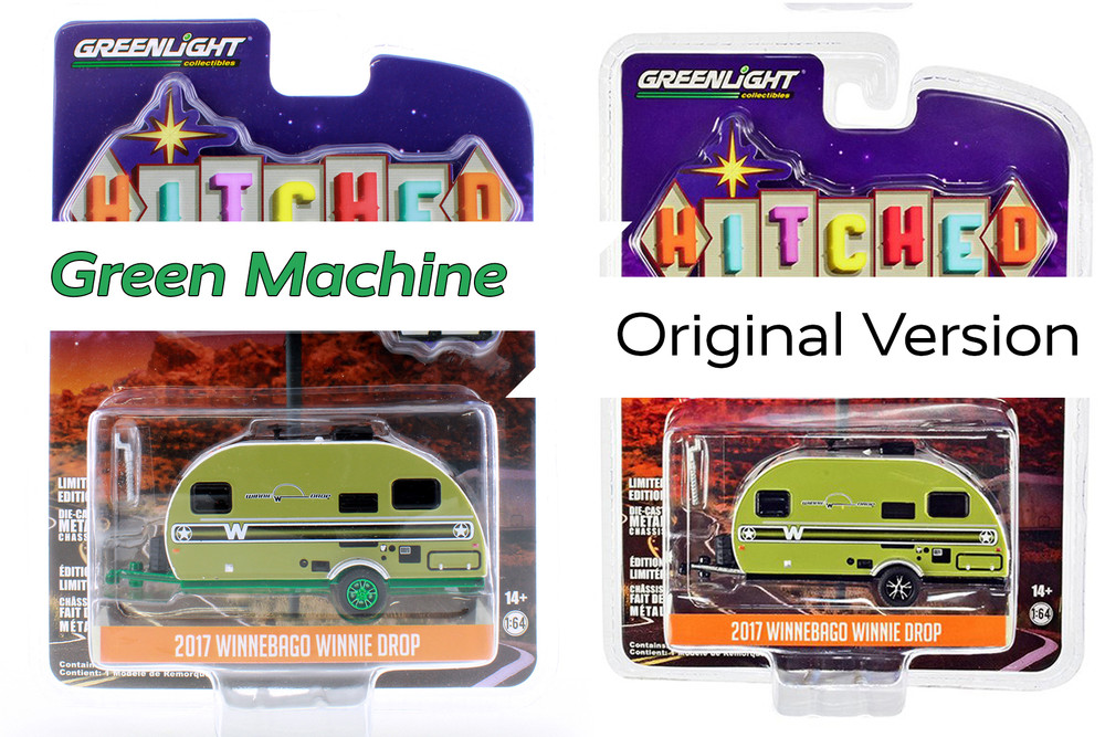 GREEN MACHINE 2017 Winnebago  Winnie Drop, Green - Greenlight 34130E/48 - 1/64 Scale Diecast Model Toy Car