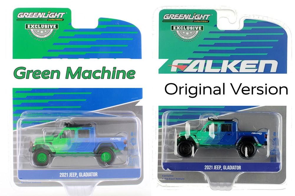 GREEN MACHINE Falken Tires 2021 Jeep Gladiator Pickupw/Off-Road Parts 30298/48 1/64 scale Diecast Model Toy Car