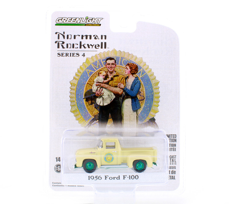 GREEN MACHINE 1956 Ford F-100 Pickup Truck, Cream/Ivory - Greenlight 54060B/48 - 1/64 scale Diecast Model Toy Car