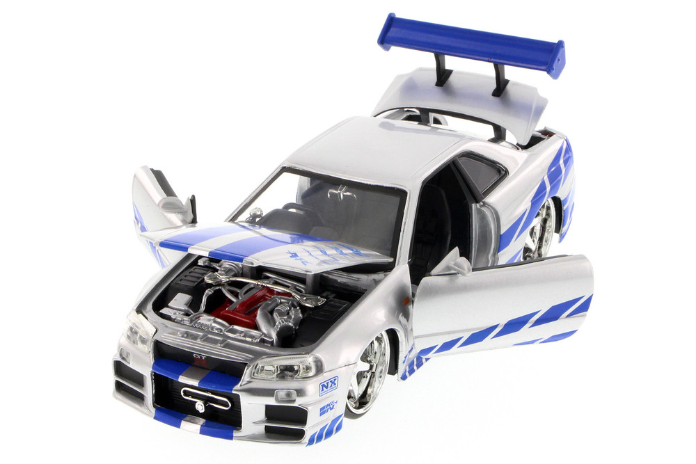 Brian's Toyota Supra & Nissan Skyline, Fast & Furious 2-Pack - Jada Toys 97168-97158 - 1/24 Scale Diecast Model Toy Car