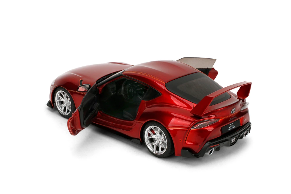 Toyota GR Supra w/Display Base, Candy Red - Jada Toys 36468 - 1/18 Scale Diecast Model Toy Car