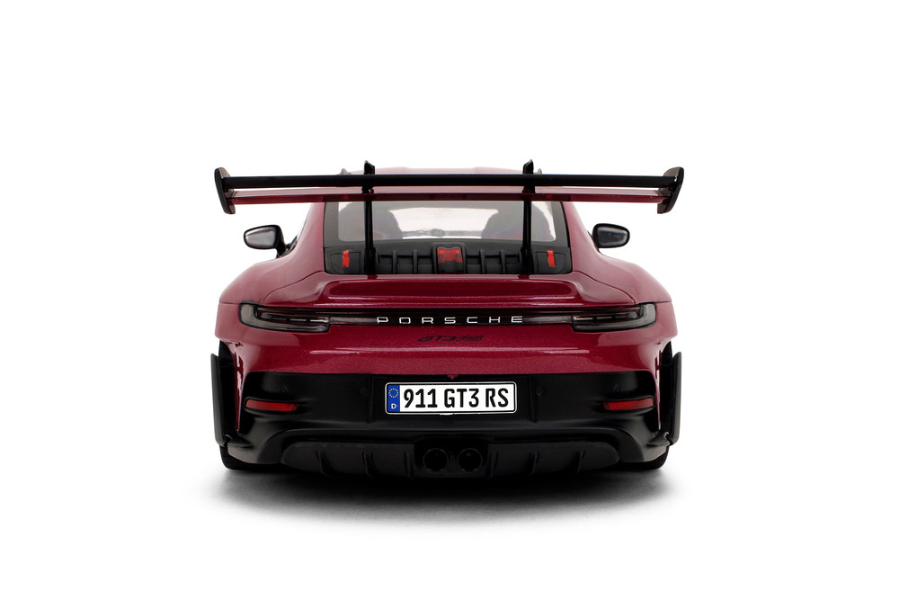 Porsche 911 GT3 RS w/Display Base, Cabernet Red - Jada Toys 36469 - 1/18 Scale Diecast Model Toy Car