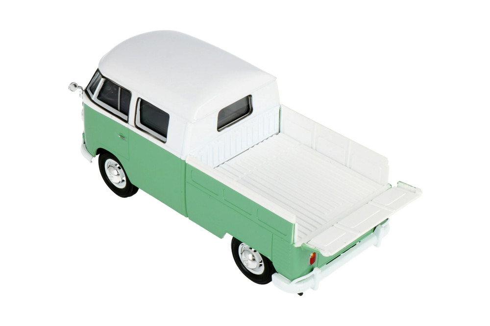 Volkswagen Type 2 (T1) Double Cab Pickup, Green/White - Showcasts 71343GN - 1/24 Scale Diecast Model Toy Car