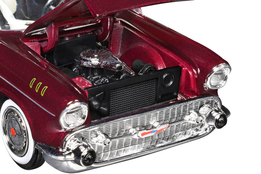 1957 Chevy Bel Air Hard Top, Burgundy/Silver - Showcasts 77228BG - 1/24 Scale Diecast Model Toy Car